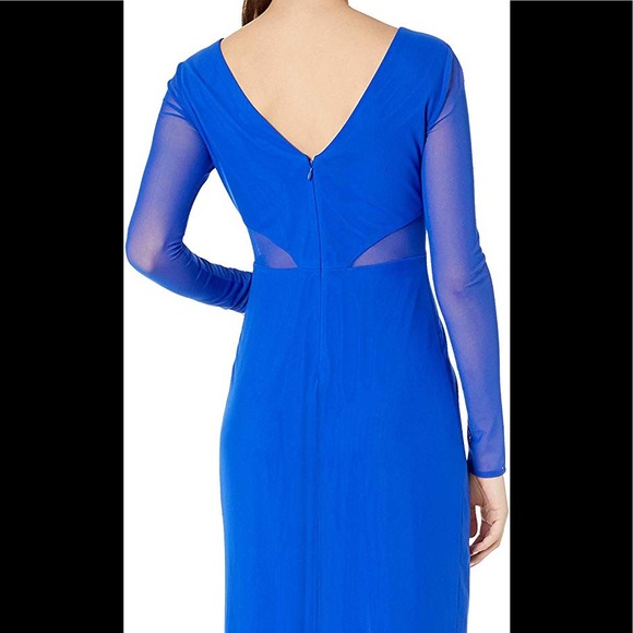 Stunning Long Illusion Mesh Inset Gown Dress - Picture 4 of 17